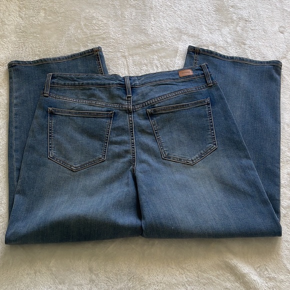 NWT Skinnygirl Button Fly Wide Leg Cropped High Rise Stretch Jean Size 12 (31) - Picture 3 of 8